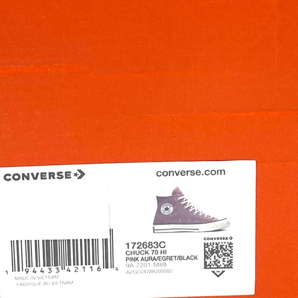 Converse Chuck 70 Sneakers For Men High Top Pink Aura Shoes Canvas Skate 172683C - Picture 9 of 10